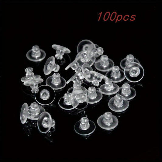 100pcs Plastic Earring Strap Pad Jewelry Replacement Soft Accessories