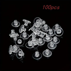 100pcs Plastic Earring Strap Pad Jewelry Replacement Soft Accessories