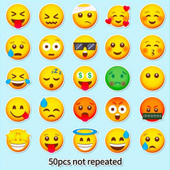 50pcs Yellow Series Funny Expression Package Stickers