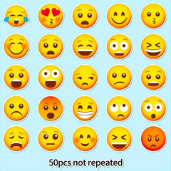 50pcs Yellow Series Funny Expression Package Stickers