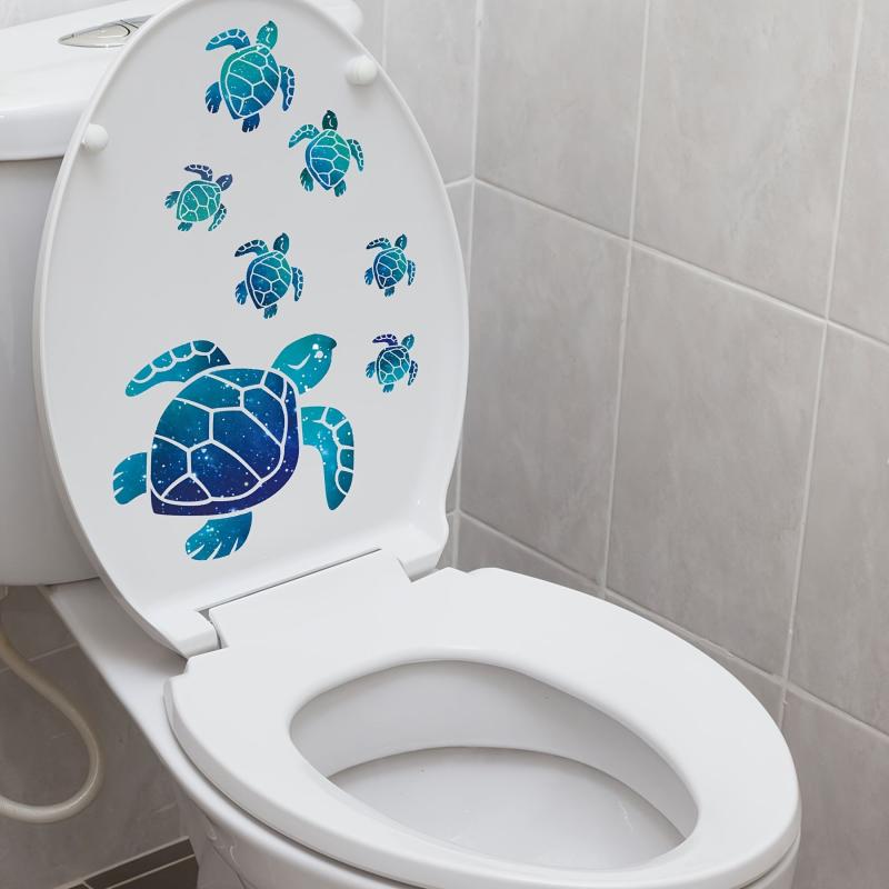Underwater World Turtle Toilet Sticker Bathroom Decoration Wall Sticker