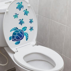 Underwater World Turtle Toilet Sticker Bathroom Decoration Wall Sticker