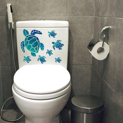 Underwater World Turtle Toilet Sticker Bathroom Decoration Wall Sticker