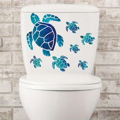 Underwater World Turtle Toilet Sticker Bathroom Decoration Wall Sticker