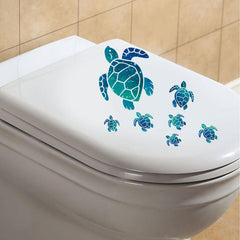 Underwater World Turtle Toilet Sticker Bathroom Decoration Wall Sticker