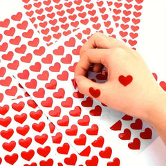 Red Heart Stickers Self Adhesive Heart Shaped Stickers, 1170pcs