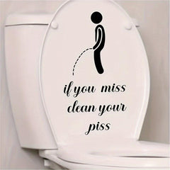 Toilet Rules Stickers Bathroom Wall Decals Self Adhesive Home Decor