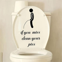 Toilet Rules Stickers Bathroom Wall Decals Self Adhesive Home Decor