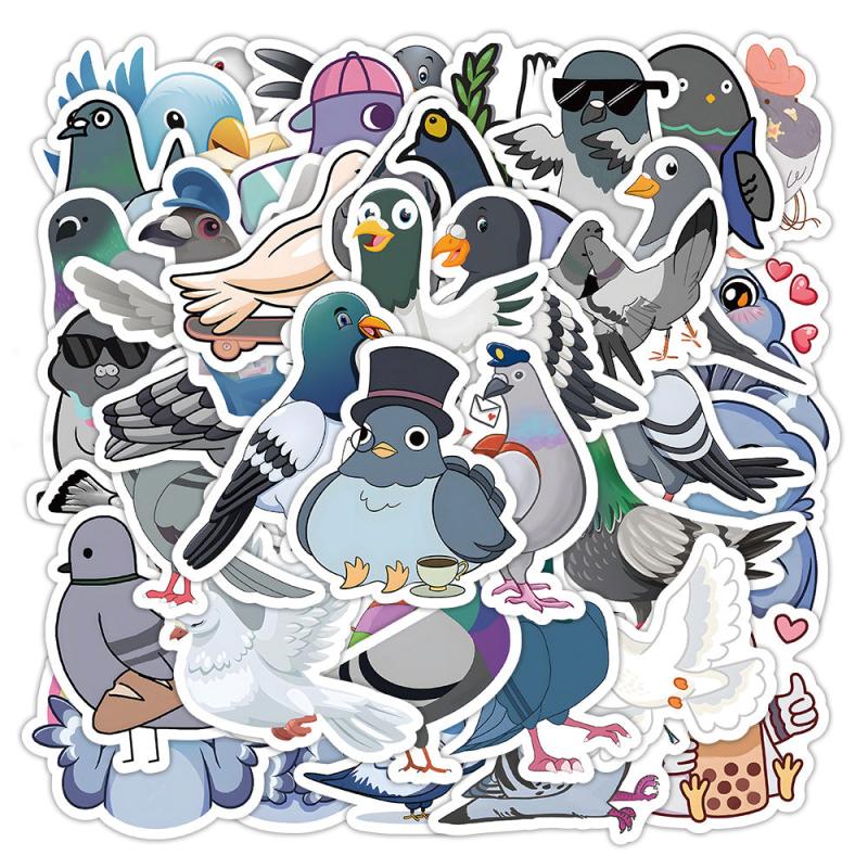 50pcs Pigeon Doodle Stickers Learning DIY Party Stickers