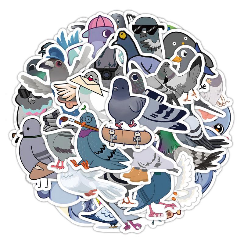 50pcs Pigeon Doodle Stickers Learning DIY Party Stickers