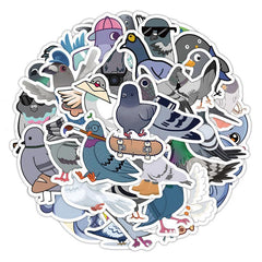 50pcs Pigeon Doodle Stickers Learning DIY Party Stickers