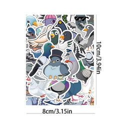 50pcs Pigeon Doodle Stickers Learning DIY Party Stickers