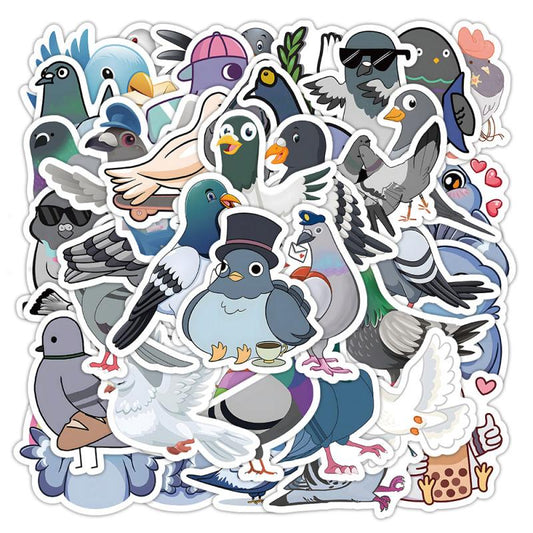 50pcs Pigeon Doodle Stickers Learning DIY Party Stickers