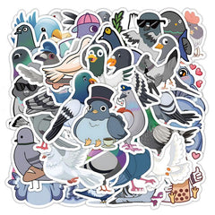 50pcs Pigeon Doodle Stickers Learning DIY Party Stickers