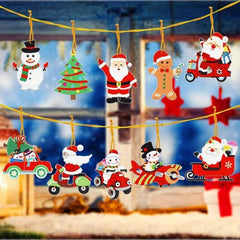 10pcs Diamond Painting Pendants DIY Cartoon Rhinestone Christmas Decoration
