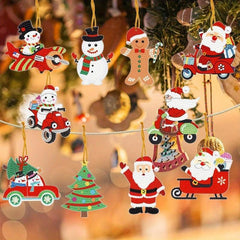 10pcs Diamond Painting Pendants DIY Cartoon Rhinestone Christmas Decoration