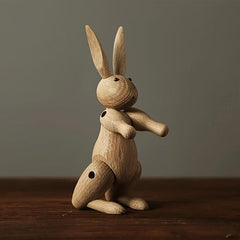 Wooden Rabbit Handicrafts Ornaments Wooden Puppet Zodiac Rabbit