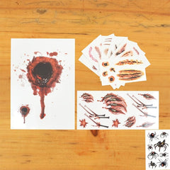 11pcs Halloween Wounds Scars Tattoos Stickers Party Decor