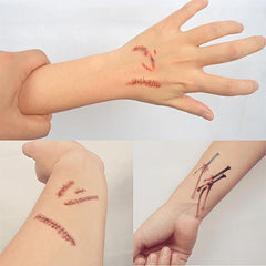 11pcs Halloween Wounds Scars Tattoos Stickers Party Decor