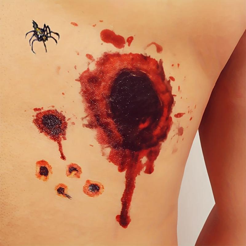 11pcs Halloween Wounds Scars Tattoos Stickers Party Decor