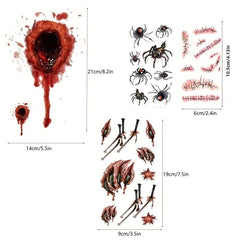 11pcs Halloween Wounds Scars Tattoos Stickers Party Decor