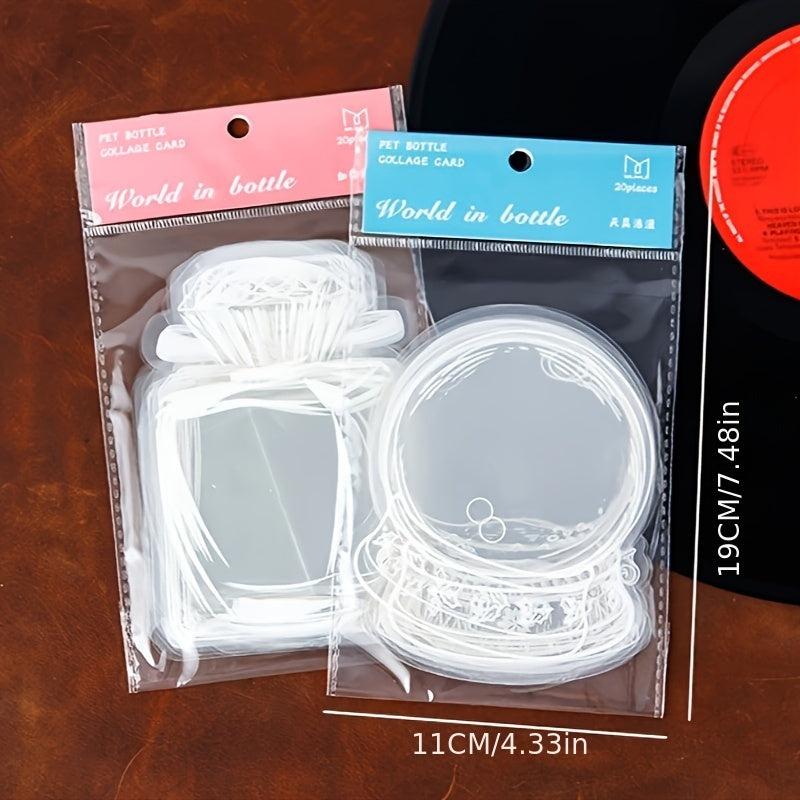 20 Glass Bottle Shape Sticker Scrapbooking Art DIY Crafts