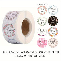 500pcs Thank You Sealing Stickers for Gift Packaging Decoration