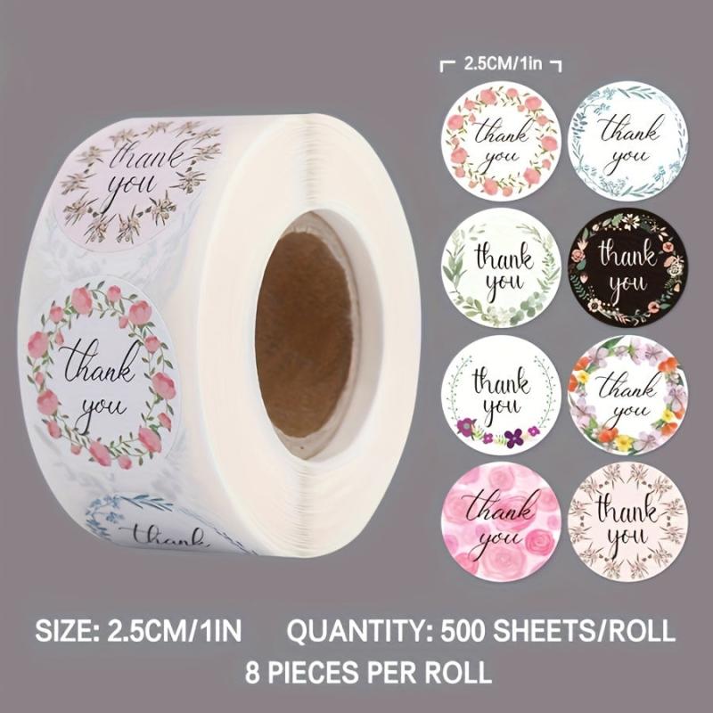 500pcs Thank You Sealing Stickers for Gift Packaging Decoration