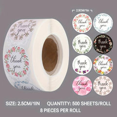 500pcs Thank You Sealing Stickers for Gift Packaging Decoration