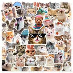 50pcs Cute Cat Stickers for Phones, Computers, Water Bottles