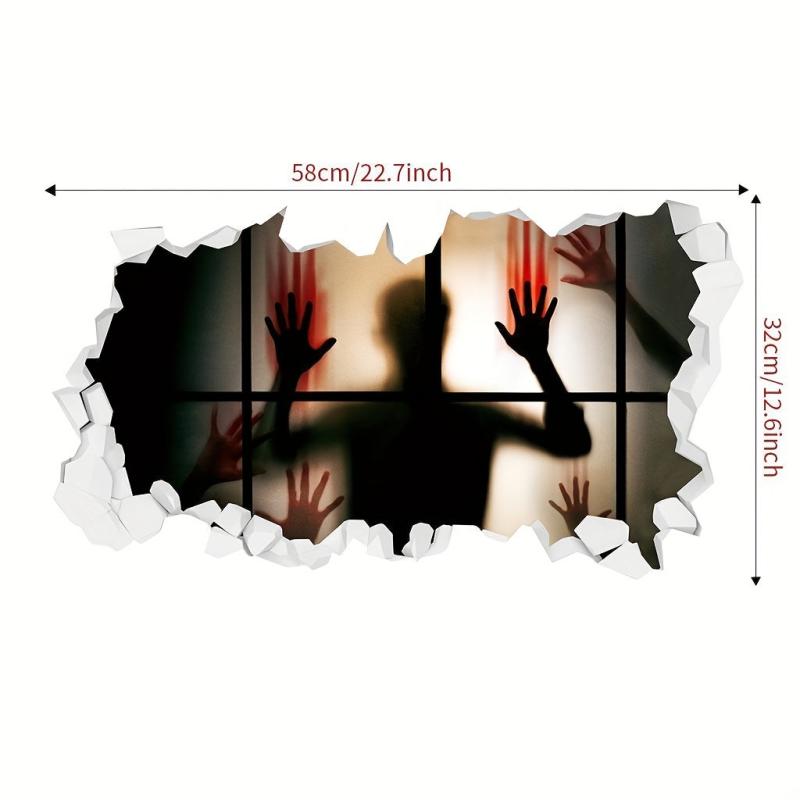 4pcs PVC Halloween Funny Window Sticker