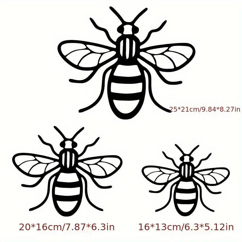 3pcs Golden Bee Acrylic 1mm Thickness Mirror Wall Decoration Wall Stickers