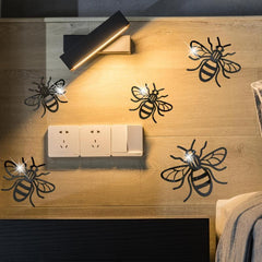 3pcs Golden Bee Acrylic 1mm Thickness Mirror Wall Decoration Wall Stickers