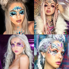 Glitter Crystal Gem Face Stickers Rhinestone Body Stickers For Parties