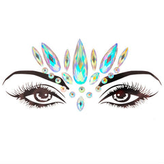 Glitter Crystal Gem Face Stickers Rhinestone Body Stickers For Parties