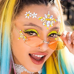 Glitter Crystal Gem Face Stickers Rhinestone Body Stickers For Parties