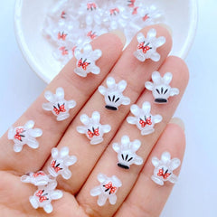 50pcs Resin Mini Small Gloves Figurines DIY Wedding Scrapbook Accessories