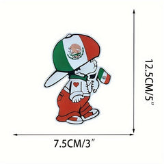 1pc Mexican Boy Holds Mexican Flag Sticker Car Motorcycle Decal