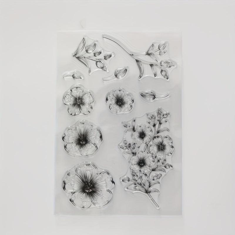 1pc Flower Transparent Stamp for DIY Craft Card Making