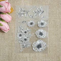 1pc Flower Transparent Stamp for DIY Craft Card Making