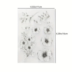 1pc Flower Transparent Stamp for DIY Craft Card Making