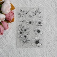 1pc Flower Transparent Stamp for DIY Craft Card Making