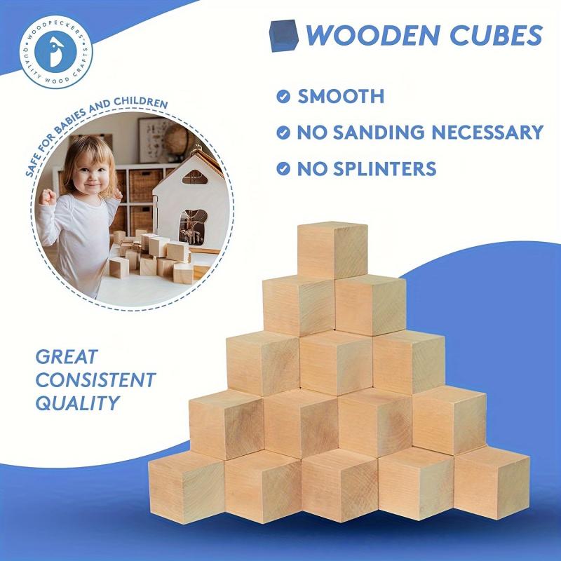 100pcs Wooden Blocks 3 4 Inch Small Wood Cubes for Crafts DIY Home Decor