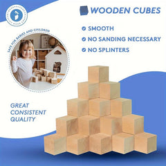 100pcs Wooden Blocks 3 4 Inch Small Wood Cubes for Crafts DIY Home Decor
