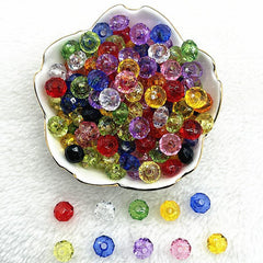 30pcs 10mm Transparent Flat Acrylic Beads Spacer for Jewelry Making DIY