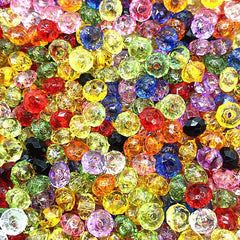 30pcs 10mm Transparent Flat Acrylic Beads Spacer for Jewelry Making DIY
