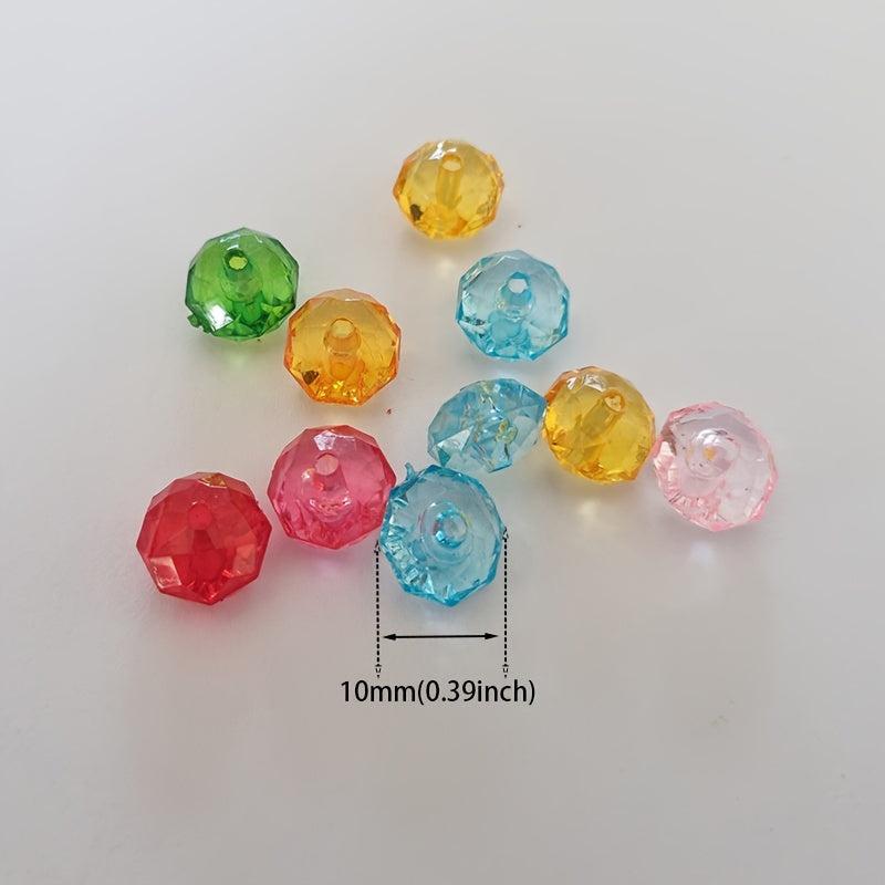 30pcs 10mm Transparent Flat Acrylic Beads Spacer for Jewelry Making DIY