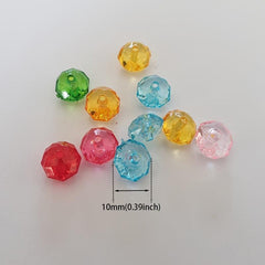 30pcs 10mm Transparent Flat Acrylic Beads Spacer for Jewelry Making DIY