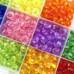 30pcs 10mm Transparent Flat Acrylic Beads Spacer for Jewelry Making DIY