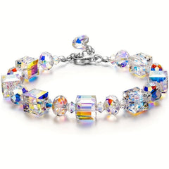 Colorful Square Sugar Crystal Bracelet for Women
